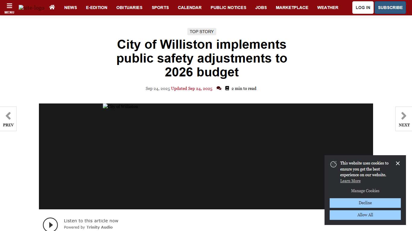 City of Williston implements public safety adjustments to 2026 budget Local News willistonherald.com
